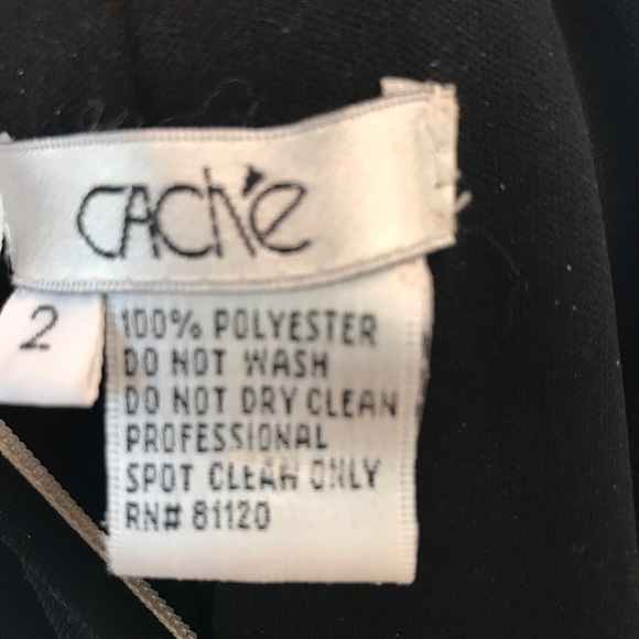 New Cache’ size 2 black/flesh tone/sequin gown - Picture 7 of 8